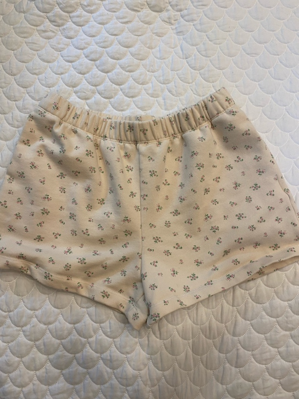 Things Between Cream Floral Shorts Small